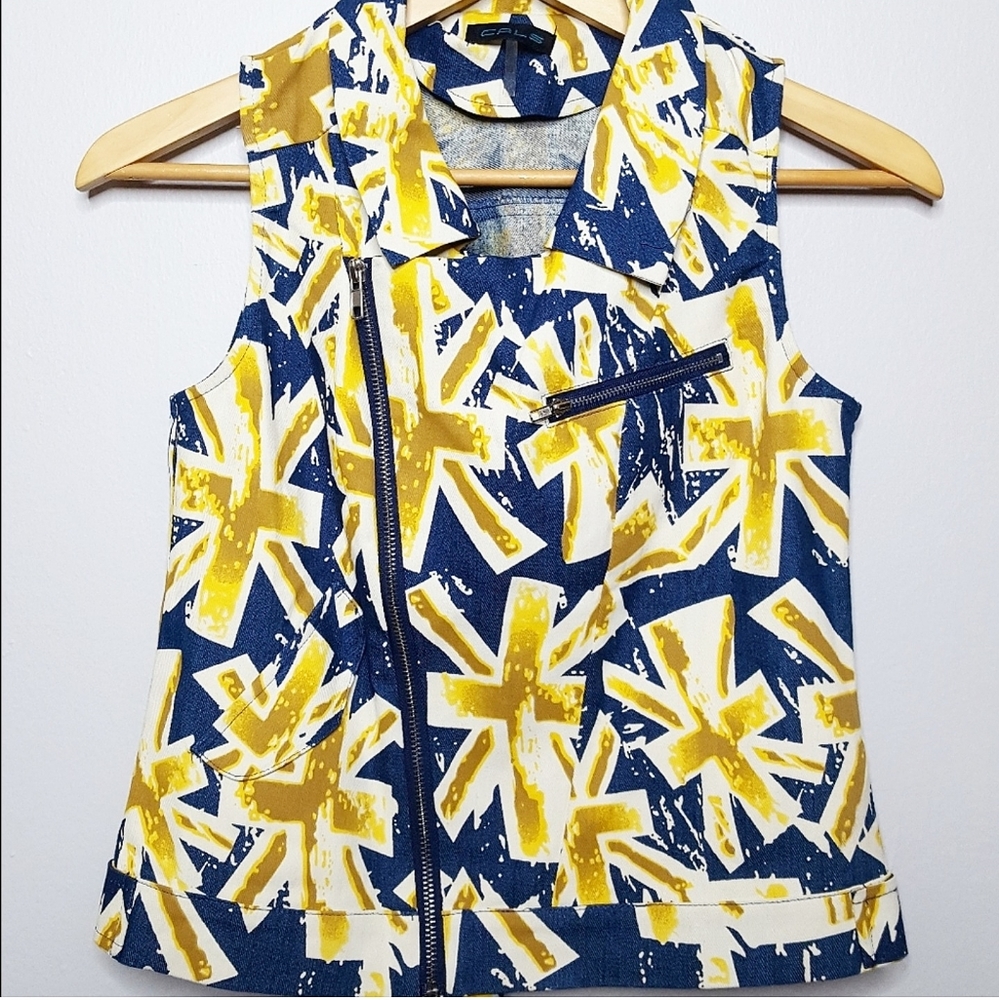 VINTAGE Yellow Jean Vest